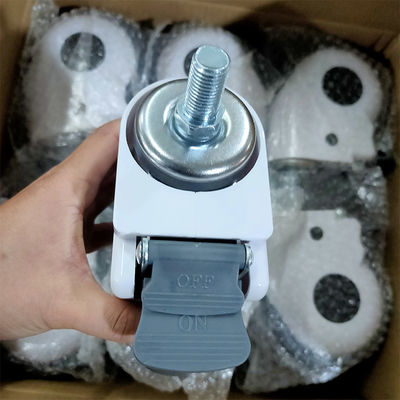 3" 4" 5" Medical Casters OEM Threaded Stem Silent Hospital Bed Castors With Nylon Brake