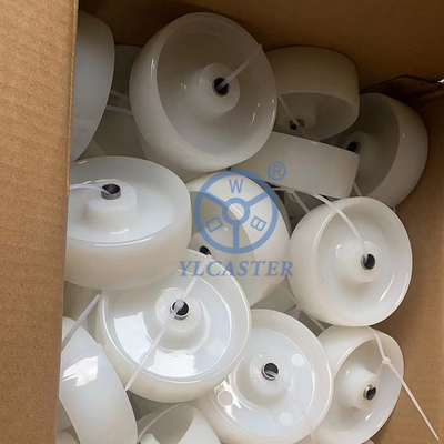 125mm SS Casters With Double Brake Threaded Stem White Nylon Casters OEM