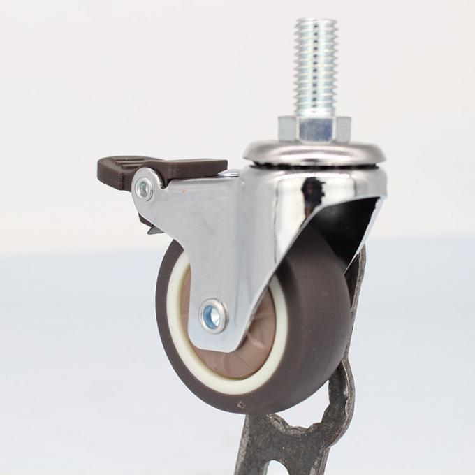 M10x25mm Threaded Stem Wheel Castors 360° Rotating Lab Cart Casters